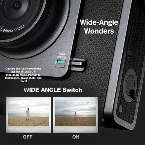 Image of Fujifilm Instax Wide Evo Hybrid Instant Film Camera (16840957) Bundle with 32GB Memory Card + Padded Case + Cleaning Kit + More