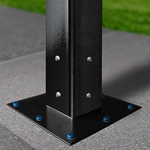 Mail Boss 7106 Curbside Steel Post Mount Security Locking Mailbox, Black, Extra Large & Black 7155 Surface Mount Base Plate #TOP5