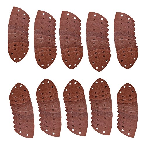 Lijas de velcro triangulares 90mm con hojas abrasivas de grano mixto para lijadoras delta