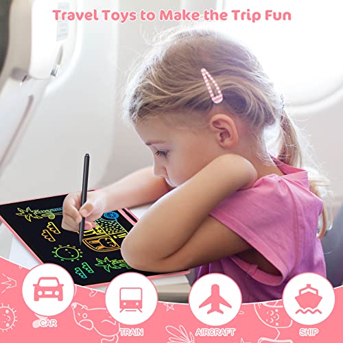 LCD Writing Tablet,16 Inch Colorful Screen Rechargeable Doodle Board Toddler Educational Toys for 3 4 5 6 Years Old Boys Girls Reusable Portable Drawing Tablet Christmas Toys Gifts for Kids (Pink) - Image 3