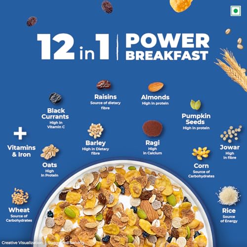 Image of Kellogg's Muesli 0% Added Sugar | 12 In 1 Power Breakfast | 10g Protein Per Serve | No Maida| No Palm Oil | India's No 1 Muesli | 500g (Pack of 3)
