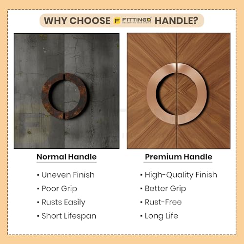 Image of 64mm PVD Rose Gold Cabinet Handle 1327 Half Round Shape - Compact Zinc Alloy Pull for Kitchen Cabinets, Drawers, Cupboards and Wardrobes, Modern Heavy Duty Furniture Handle - Pack of 4