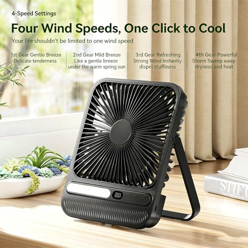 Ventilateur de camping léger avec crochet et support réglable - 5