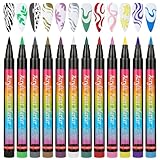 BUTBU 12 pièces Stylo Vernis à Ongles, Stylo 3D pour Nail art, Nail Pen, Stylos Vernis à Séchage Rapide, Accessoires De Peinture Pour Manucure Professionnelle pour graffiti, dotting, peinture, liner