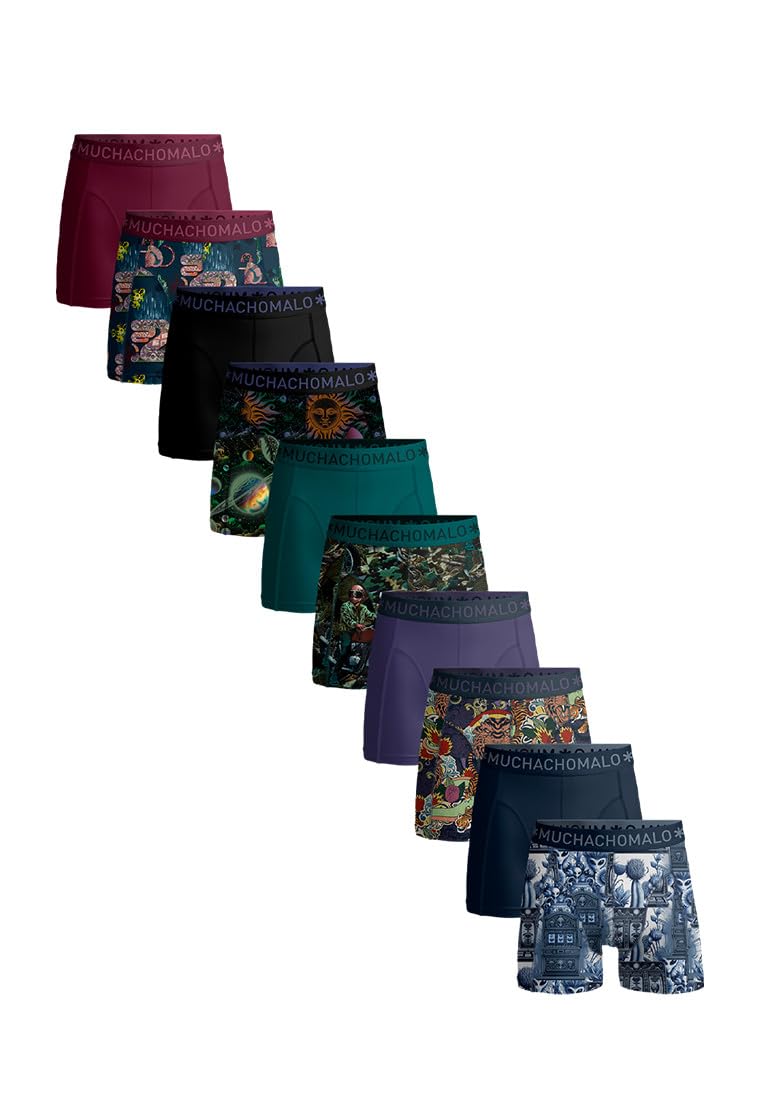 Muchachomalo Hombre Bóxer 10-Pack, Estampado, Algodón, Cinturilla Elástica
