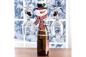 Enchanting Snowman Wine Bottle and Glass Holder