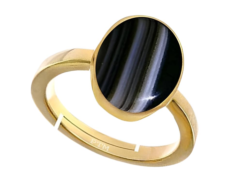 PTM Natural Sulemani Hakik 3.25 to 10.25 Ratti or 3.00 to 9.50 Carat Astrological Certified Gemstone Panchdhatu/5 Metals Gold Plated Adjustable Ring for Men Women