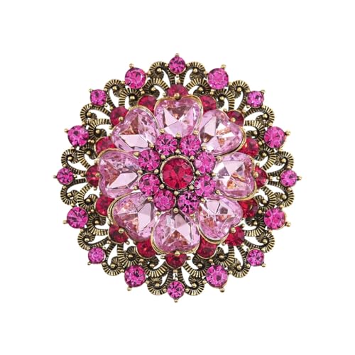 Image of Rhinestone Crystal Sunflower Brooch Pin Elegant Wreath Brooch Clothing Hat Bag Skirt Accessories for Women