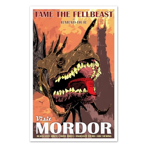 LOTR - Tame The Fellbeast - Vintage Travel Poster - 11x17