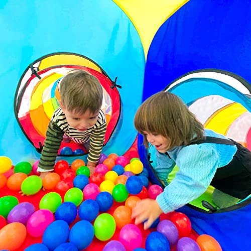 NUBUNI 4pc Pop Up Children Play Tent : 2 Crawl Tunnel + 2 Tents : Kids Tents for Boys Girls - Image 3