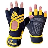 KINZIO Fitness Handschuhe Atmungsaktive Trainingshandschuhe für Damen und Herren Gewichtheberhandschuhe Bodybuilding Gym Übung rutschfestes Crossfit Krafttraining (Schwarzes Gold, M)