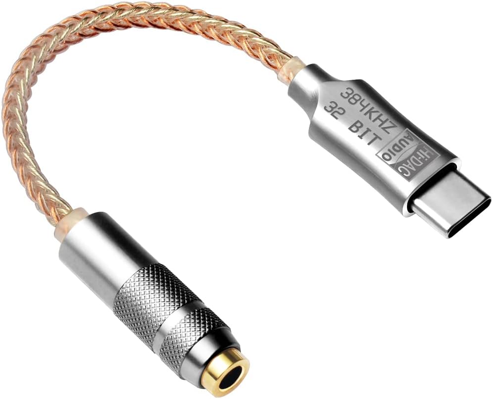 USB Type C to 3.5mm Adapter ALC5686 HiFi Portable Digital Audio Decoding Amp DAC Type-C Microphone Jack Headphones Converter for Huawei Xiaomi Samsung OnePlus Android Phone