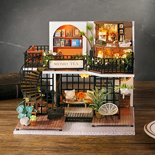 Cuteefun DIY Puppenhaus Miniatur Haus zum Selber Bauen für Erwachsene, Miniatur Puppenhaus Kit mit Möbelmusik und… – Bild 3