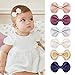 Liasun 6Pcs/set Soft Hair Bows Clips Wave Grain PU Bowknot with Alligator Clips Barrettes Hair Accessories for Baby Girls Kids Children Women(Bows Clips)