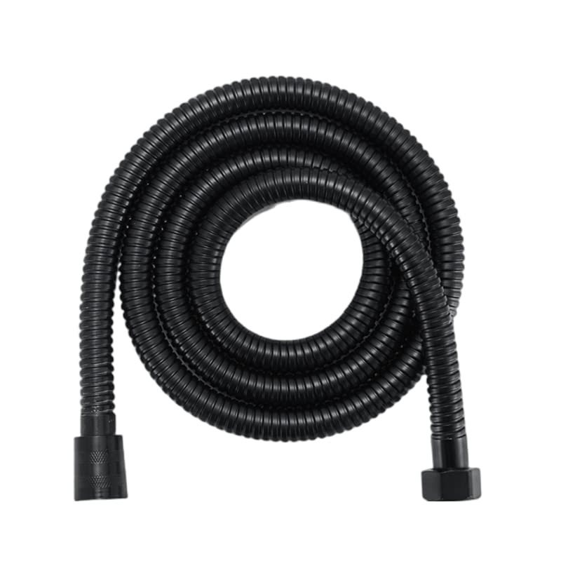 BATLAM 1.5/2M Schwarz SUS 304 Flexibler Brauseschlauch Lang Badezimmer Dusche Wasserschlauch Verlängerung Sanitärrohr Zugrohr Badzubehör-150cm (Schwarz 200cm)
