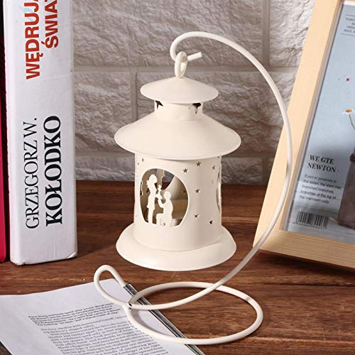 Omabeta Bougeoir Durable Romantique résistant à l'usure Chandelier Suspendu uniformément pulvérisé pour l'hôtel à la Maison utilisé pour la décoration de la Cour de la Chambre(White) Cover