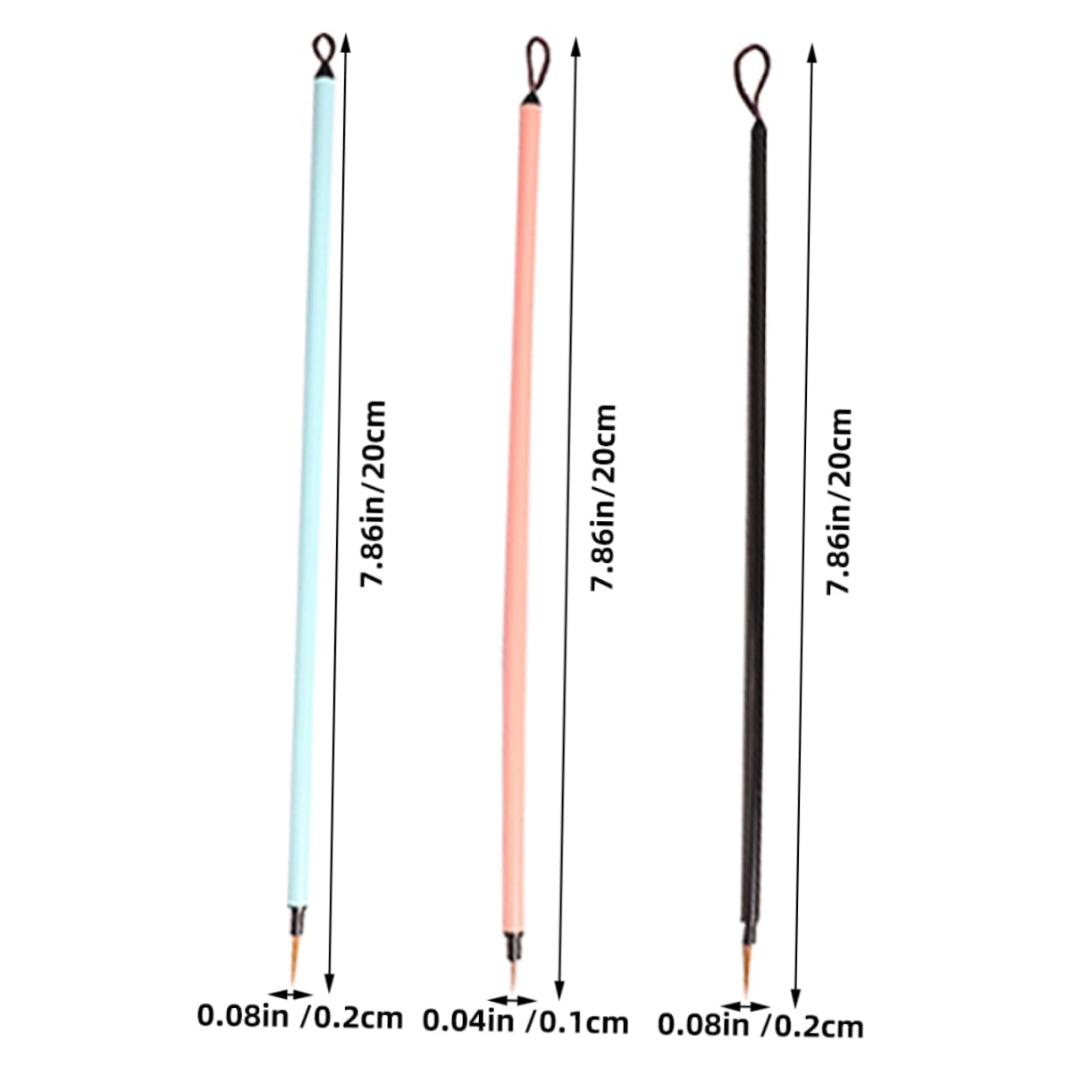 OSALADI 3 Fine Tip Hook Pen Watercolor Paint Brush Calligraphy Tool Detailing Line Art Brush Set