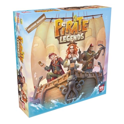 Pirate Legends, ELZNIR GAMES, Juego de Mesa de Aventura, Estrategia Pirata, para 2-4 Jugadores, a Partir de 8 años, 30 Minutos, búsqueda del Tesoro, exploración de Islas, Familiar, Juego náutico