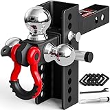 TYT Adjustable Heavy-Duty Trailer Hitch Tri-Ball Mount with Locks&Pin&Rotatable Tow...