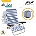 Aktive 62600 - Silla playa plegable baja 5 posiciones marinera 61x53x78 cm