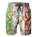 GOSMAO Pizza Slice Bandera de Italia Comida Italiana Pantalones Cortos de Tabla de tropicals Trajes de baño Bañadores