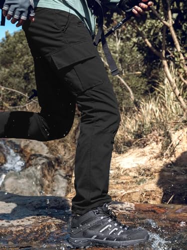 Tactical Pants for Men, Cargo Pants Water Resistant Ripstop, Lightweight Work Hiking Pants, Outdoor Apparel Pants Trousers Deep Gray