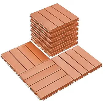 Plantex Tiles for Floor-Interlocking Heavy Plastic Tiles/Garden Tile/Quick Flooring Solution for Indoor/Outdoor Deck Tile-Pack of 1 (Brown)