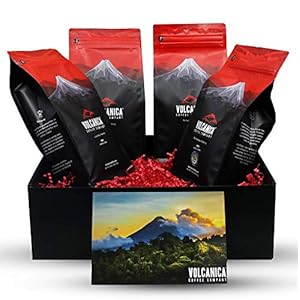 Coffee Lover Gift Box, Whole Bean, Fresh Roasted, 4 X 16-ounces, Costa Rica Original, Guatemala, Ethiopian, Colombian…
