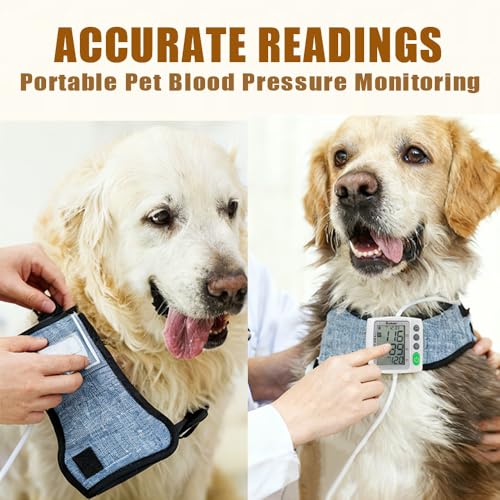Wearable Pet Blood Pressure Monitor for Cats & Dogs, Automatic Oscillometric Veterinary BP & Heart Rate Monitor, 3 Adjustable Cuffs 4.2–15cm, Dual-User 120 Memory, Portable Home & Vet Clinic Use - Image 3