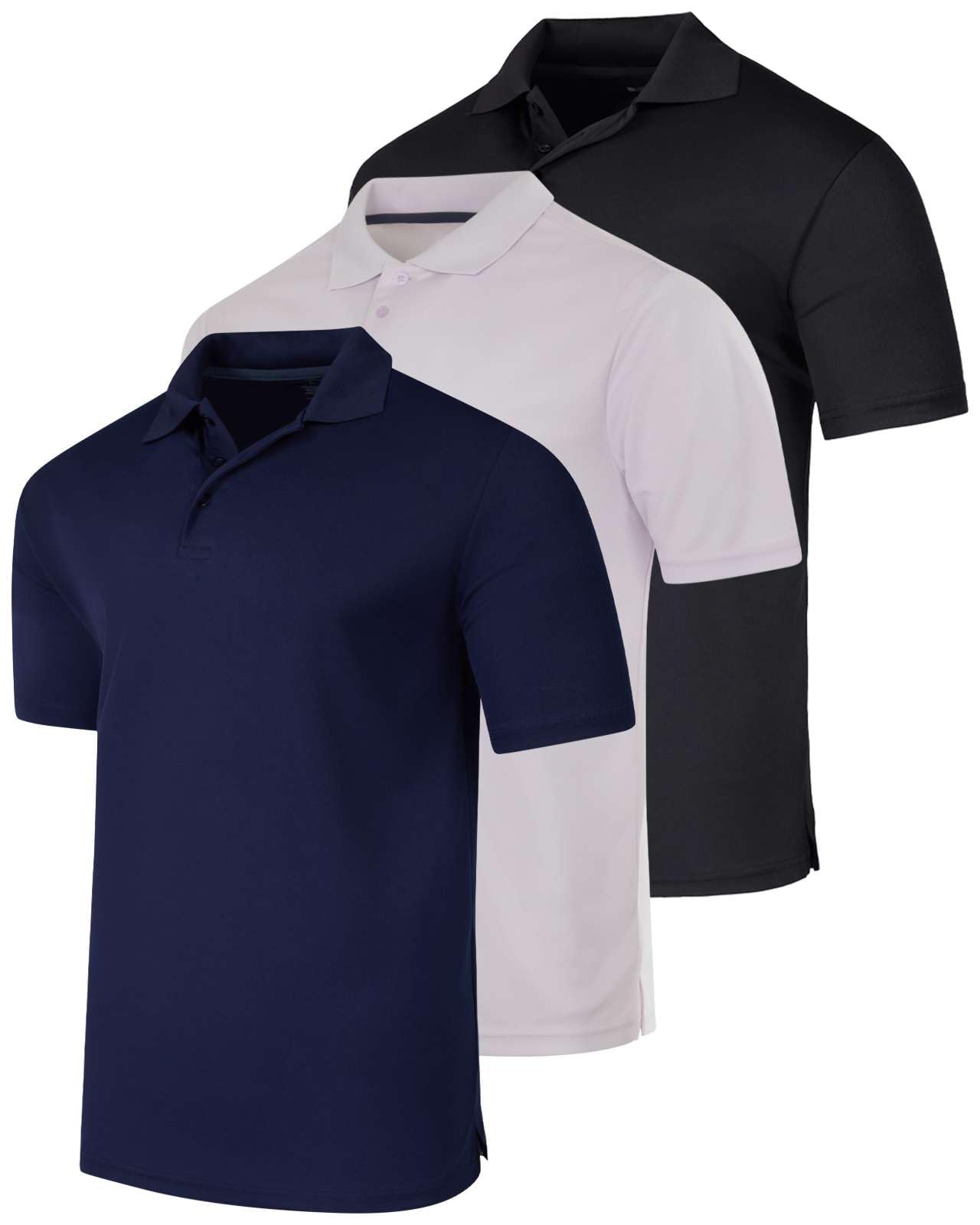 Real Essentials Herren Casual Polohemd (3er Pack)
