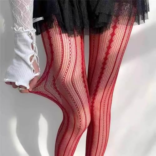 2Pcs Women’s Ultra Stretchable Fishnet Tights Vertical Striped Pantyhose Floral Lace Stockings Plus Size2