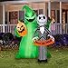 Gemmy Airblown Jack Skellington w/Oogie Boogie Scene Disney, 6.5 ft Tall, Multi