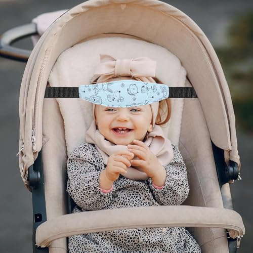 Norhogo 2-teilig Autositz Stirnband, Kinder Auto Stirnband, Kinder Einstellbare Autositz Stirnband, Sicherheit Schlafgürtel für Kleinkind Autositz, farbig