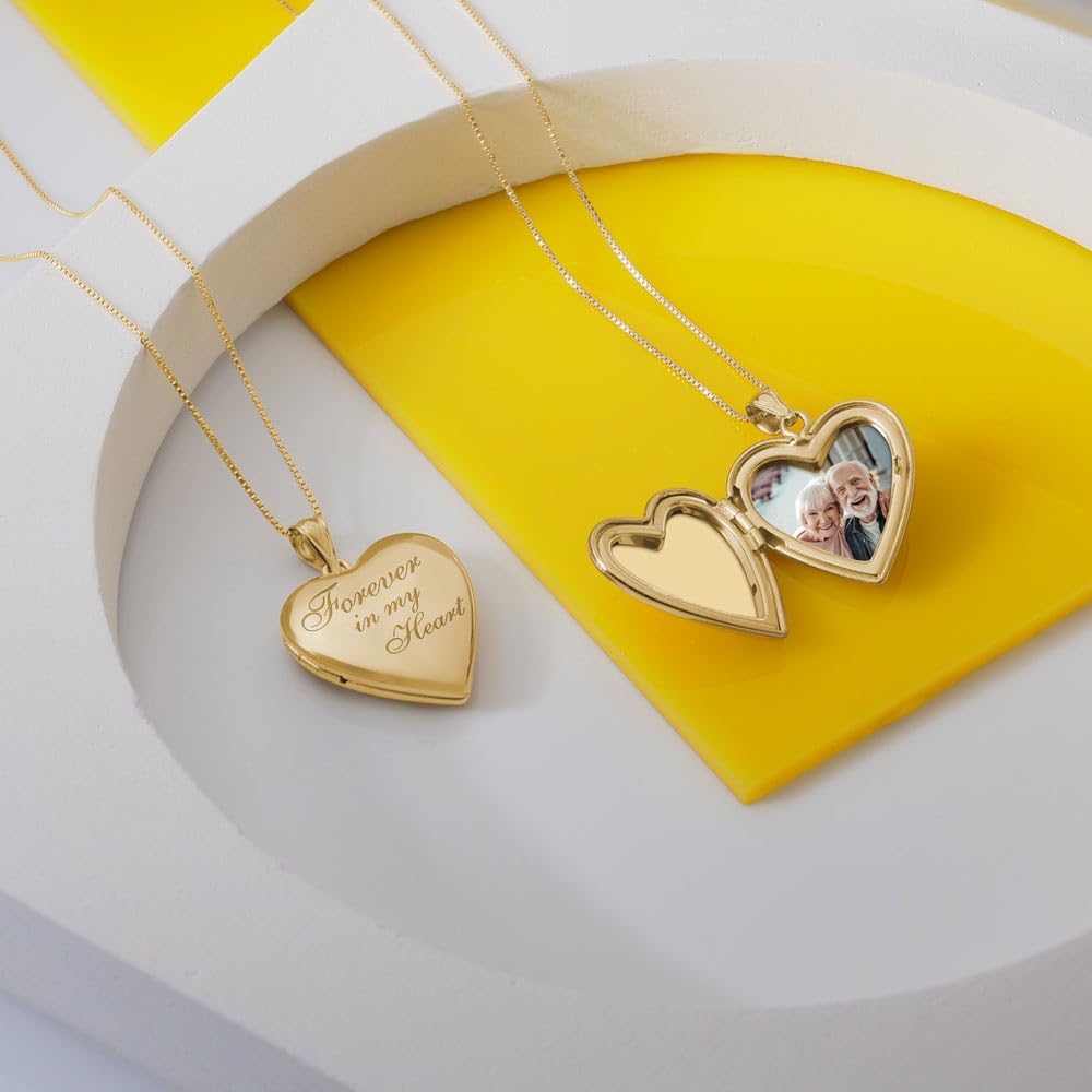 PicturesOnGold.com Forever In My Heart Locket Necklace for Women That Hold Pictures in Silver or Yellow Gold. - Image 9