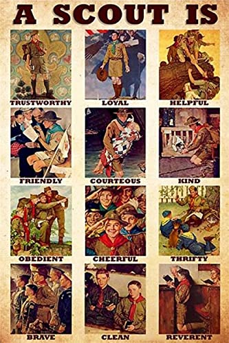 New Metal Tin Sign A Scout Law Vintage Retro Poster Wall Decoration House Garden Office Bar Club Fashion Home Wall Decor Man Cave Tin Sign 8x12inch
