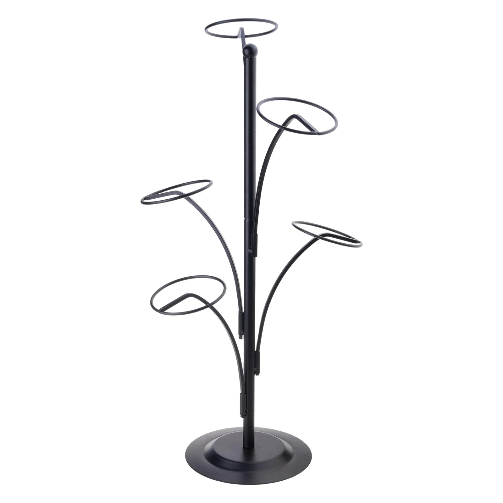 Soporte de sombrero de metal moderno con 5 ganchos redondos de pie Estante para gorra de béisbol Soporte de exhibición de almacenamiento de sombrero Organizador Soportes de metal modernos
