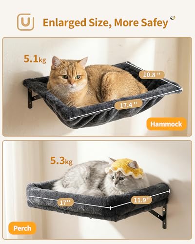Mueble de pared para gatos grandes 6 en 1 con cama y hamaca miniatura 5