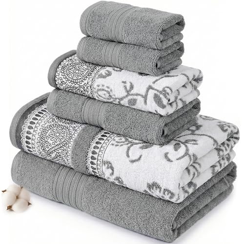 Modern Threads 6 Piece Set, 2 Bath Towels, 2 Hand Towels, 2...