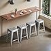 Furmax 24 Inches Metal Bar Stools High Backless Indoor-Outdoor Counter Height Stackable Stools Set of 4(Silver)