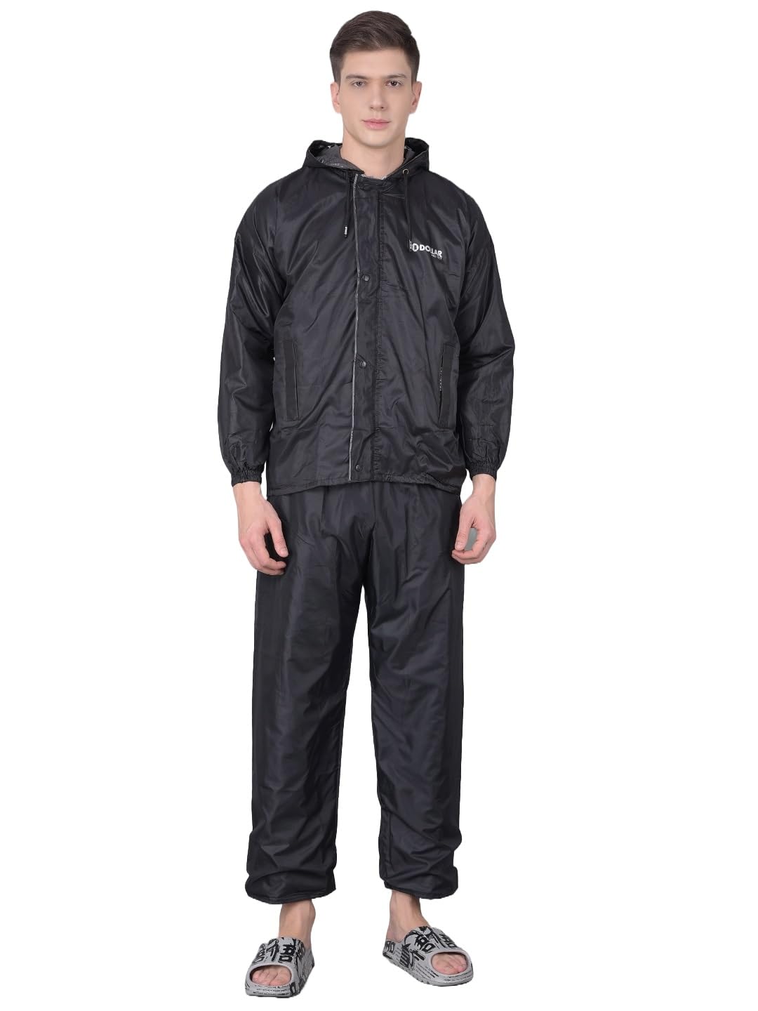 dollar Men PVC Full Sleeve Solid Reversible Raincoat Set With Adjustable Hood and Pocket-picture-12