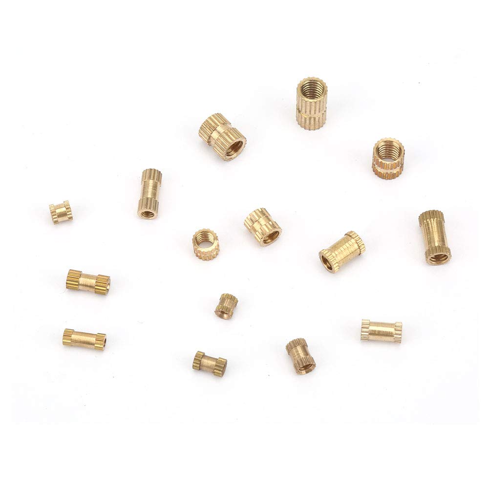 Kadimendium 330pcs M2 M3 M4 M5 Brass Insert Nut Isolation Column Knurl Insert Nut Kit Female Thread Embedment Nut Brass Threaded Insert Nuts for 3D Printing Project