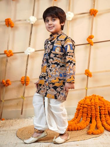 Image of AJ DEZINES Kids Ethnic Wear Pure Cotton Dhoti Kurta Set For Boys