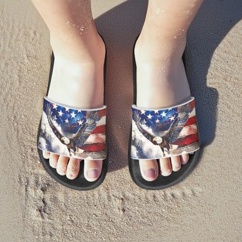 Doojoayie Patriotic Flag Theme Slide for Kids Girls Waterproof Beach Shoes4