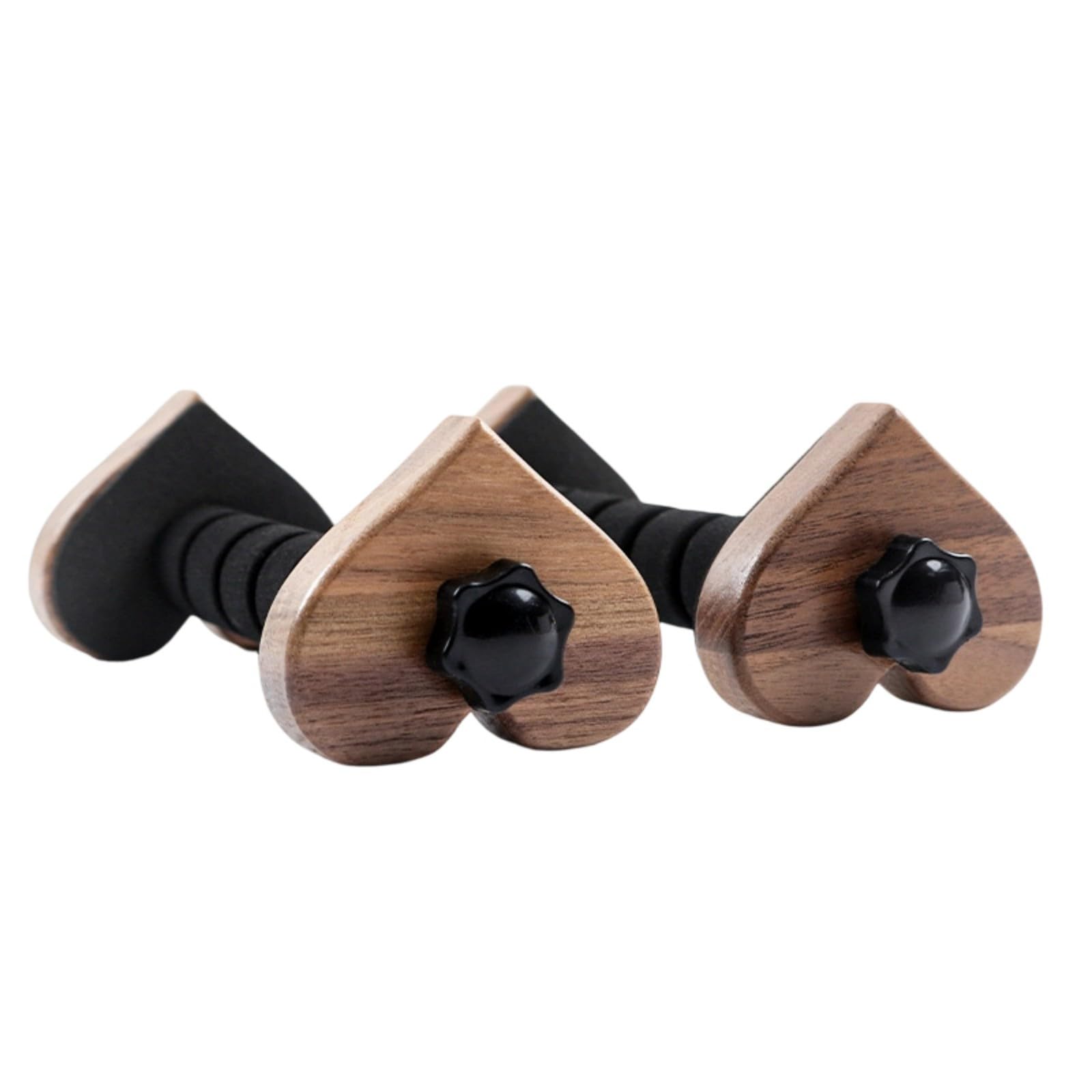 Piceioep Handcrafted Walnuts Beech Wood Guitar Holder Unique Heart Shape Guitar Stand for Home Display Stage Heart Shape Stand