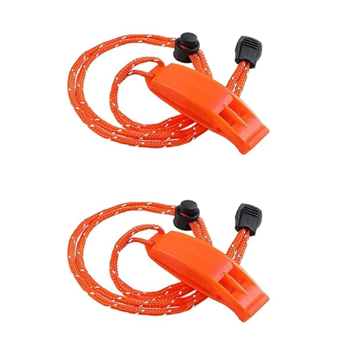 2 x Emergency Whistle with Lanyard Whistle Lifeguard Plastic Rescue Whistle Trainer Sports Whistle for Referees Coaches Camping Rescue Sea