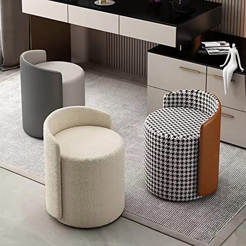 Round Padded Ottoman Pouf Footstool for Living Room, Bedroom, Entryway, Cozy Seating, Decorative Accent, Soft Upholstered Pouf, Versatile Home Furniture