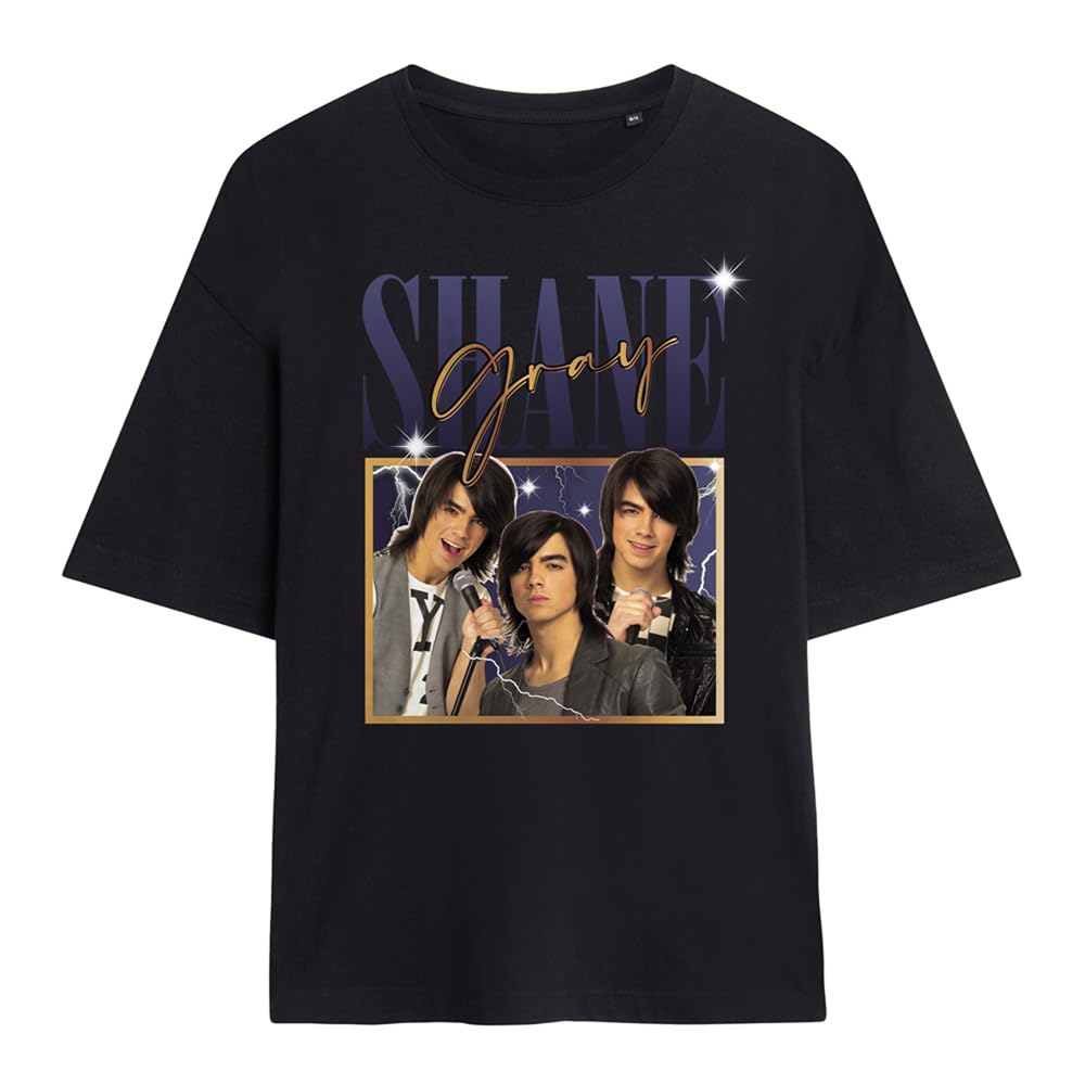 Disney Camp Rock Shane Montage Ladies Oversized T Shirt, Black, XX-Large
