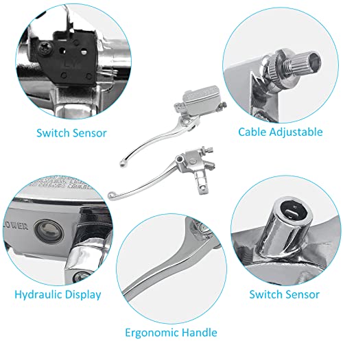 Brake Master Cylinder Clutch Lever 1“ 25Mm Compatible With Honda Vt600 Vt750 Vt1100 Vt1300 Vtx1300 Vf750, Left & Right Motorcycle Brake Lever - Chrome #TOP2