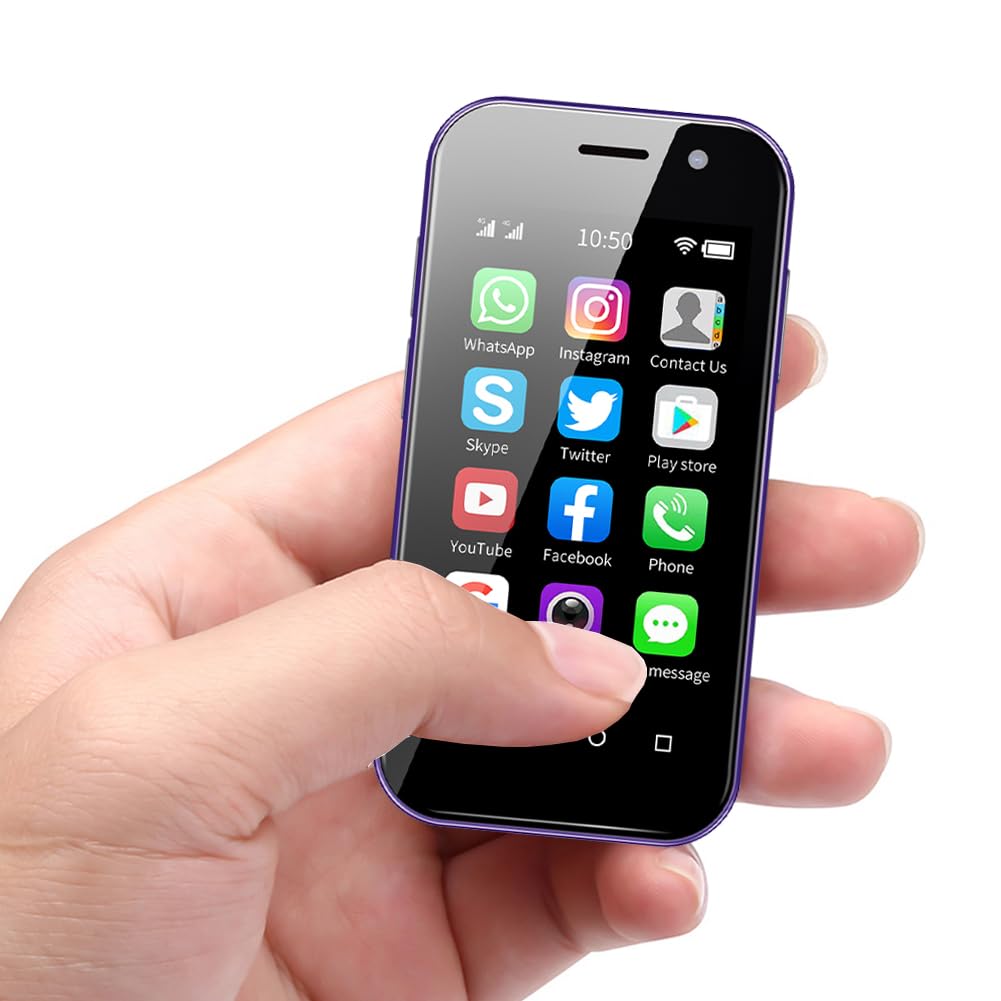 Sudroid Mini 4G Smartphone Unlocked, 3.0 Inch Dual Sim Quad Core Mini Phone Premium Phone Small Smartphone Student Pocket Cellphone, 3+32GB (Purple)
