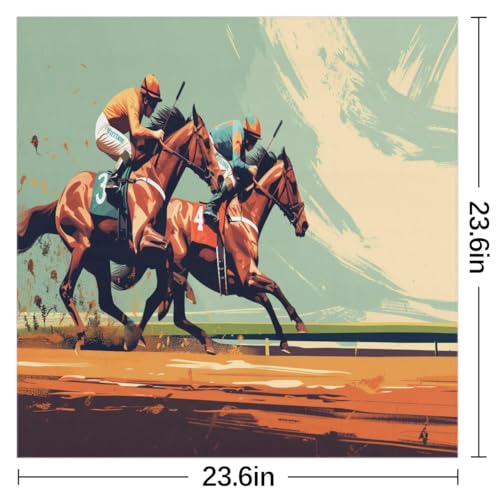 Horse Racing Silk Feeling Scarf Head Scarf for Women 23.6 x 23.6 Inch Neckerchief Lightweight Square Scarves Bandana Hair Wrap for Sleeping2